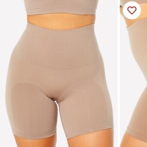 Fabletics High-Waisted Shapewear Shorts - Beige